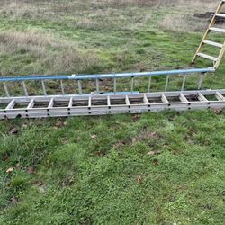 Ladders  - 28’ Aluminum  Werner Extension Ladder, 14’ Fiberglass Extension. 10’ A Frame  Rock River   