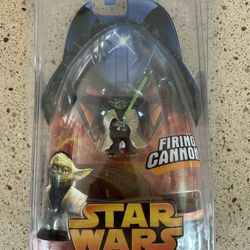 Star Wars ROTS Yoda Firing Cannon 3.75”