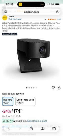 Jabra PanaCast 20 4K Video Conferencing Camera