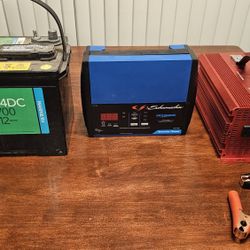 Deep Cycle Marine Battery, Charger, Inverter