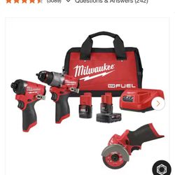 M12 FUEL 12-Volt Lithium-lon Brushless Cordless Hammer Drill and Impact Driver Combo Kit (2- Tool) with Cut Off Saw