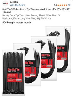 BLACK HEAVY DUTY ZIP TIES