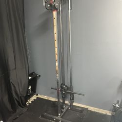Valor Fitness BD-62 Wall Mounted Cable Machine with Adjustable Dual Pulley System Functional Home Gym Workout Equipment