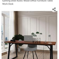 63’’ Executive Desk with Power Outlet, Large Office Desk Executive Table Home Office Desks Writing Study Desk Workstation Modern Computer Desk Gaming 