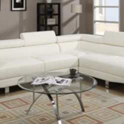 Gorgeous White Colored 2 piece Sectional Set