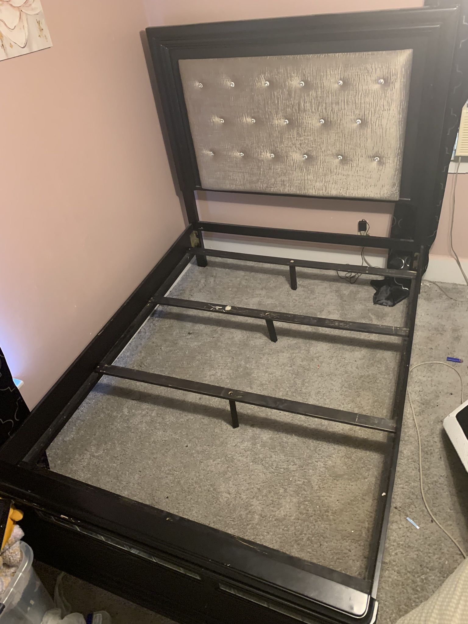 Queen Size Bed frame With Vanity