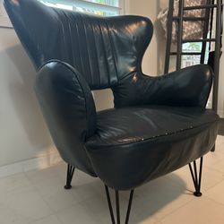 Mid-Century Modern Arm Chair with Ottoman