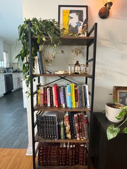 Wooden & metal shelfs