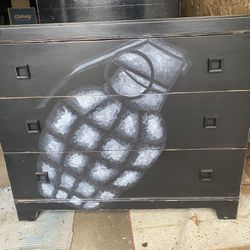 Grenade Custom Painted Distressed Dresser