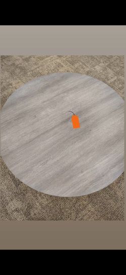 Modern  Gray  Round Coffee Table  (contemporary  drum style)