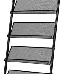 4.5 Ft Tall Metal Retail Display Floor Rack w/ Shelves & Wheels