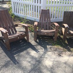 Set of 2 Solid Wood Adirondack Type Wine Chairs