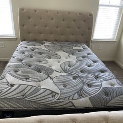 Queen Bed Frame  with metal boxspring