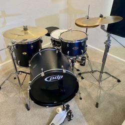 In Upland 91784. PDP Centerstage complete Drum Set 22 12 16 14 Sabian Cymbals Stands  throne  $360 Cash 2401 N. Euclid Ave. Upland 91784
