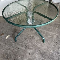 Metal and Tempered Glass Patio Table - Nice!