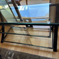 Glass Table With 3 Shelves