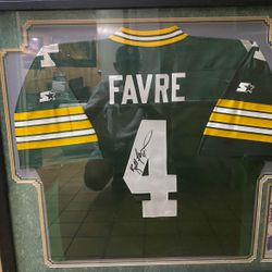 Brett Favre Framed signed jersey