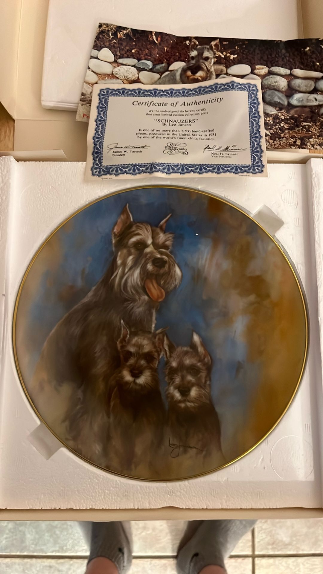 Schnauzers Collector Plate. #4521 Of 7500