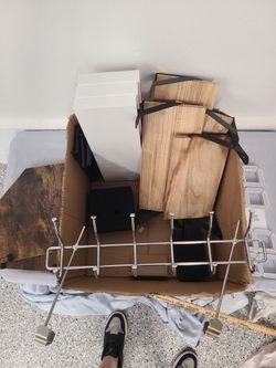 Shelves, wall clock and over door hooks set, all included!