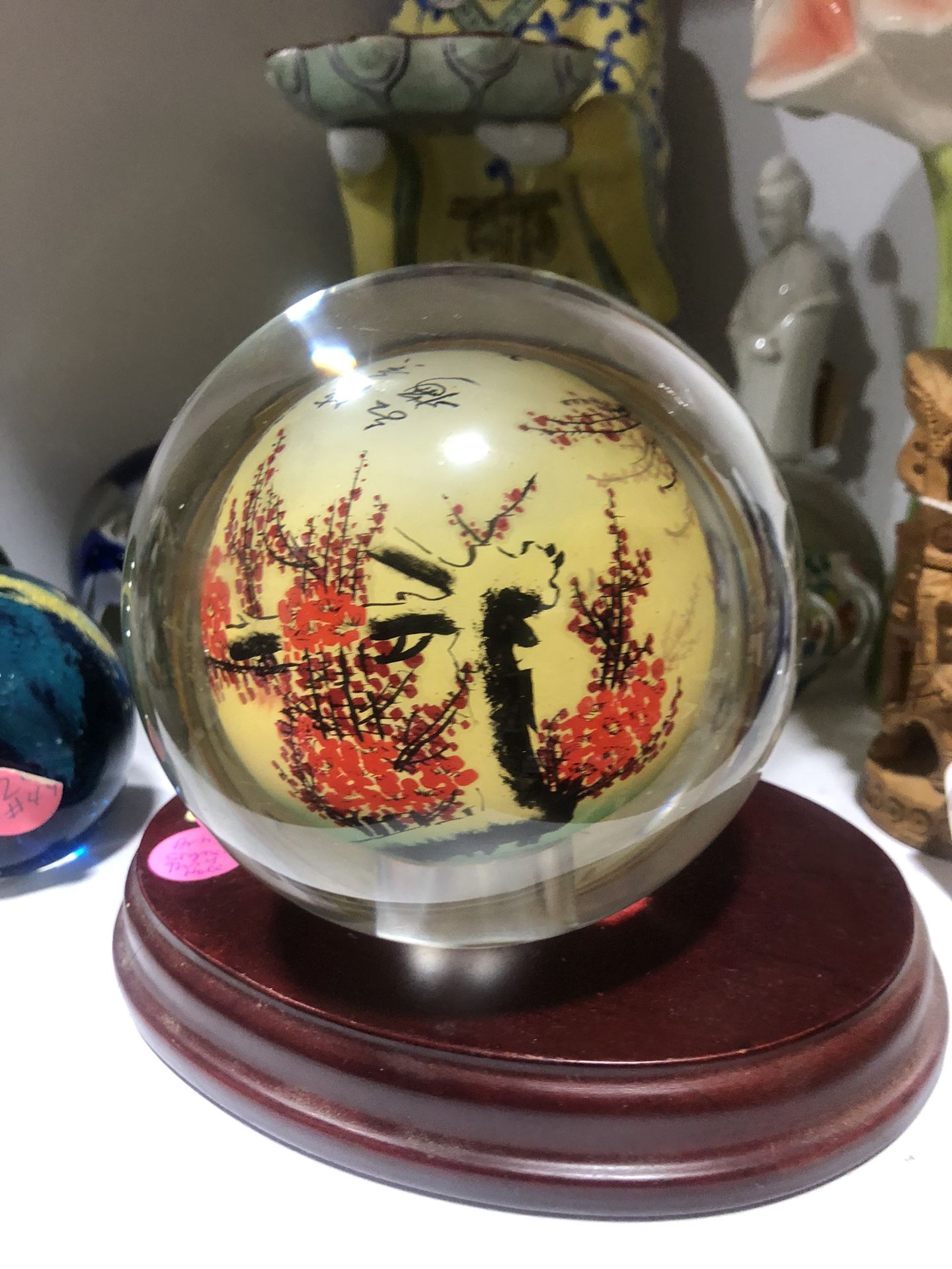 Asian Ball Amazingly Signed And Painted Through A Tiny Hole On Bottom. Amazing