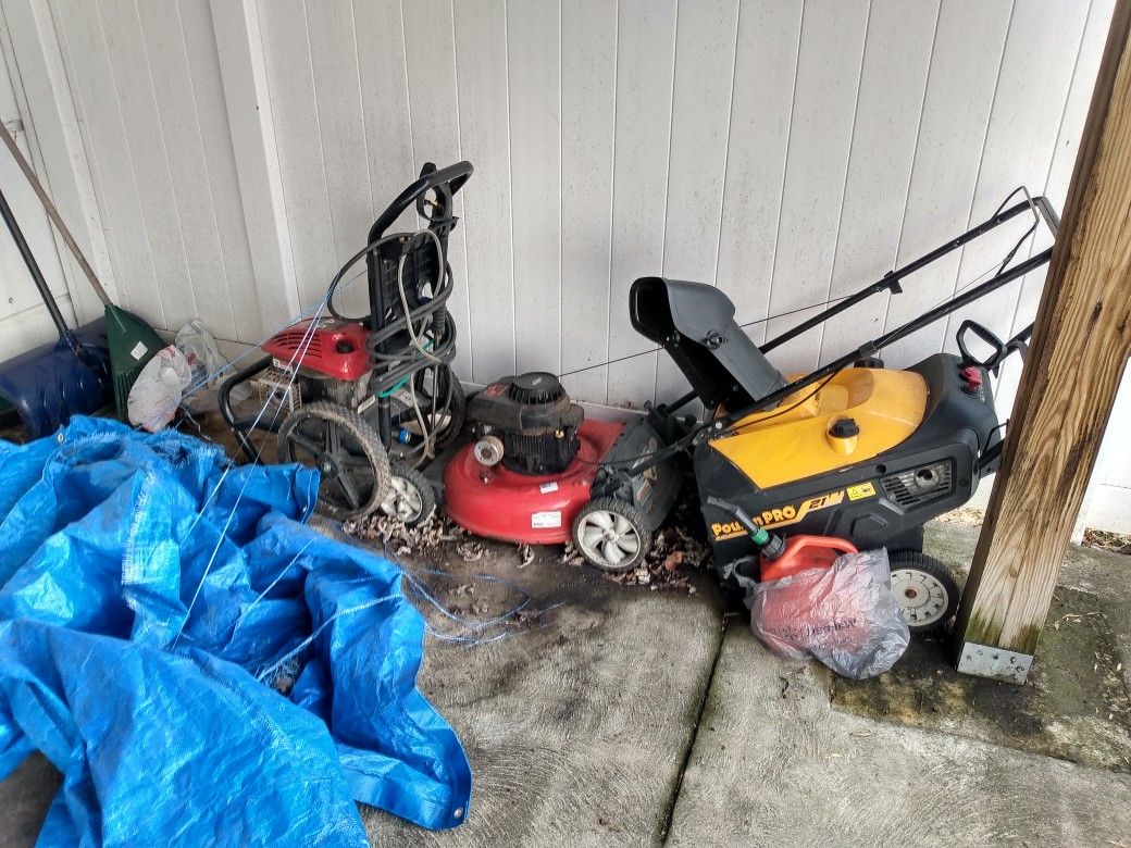 Power washer lawn mover snow blower