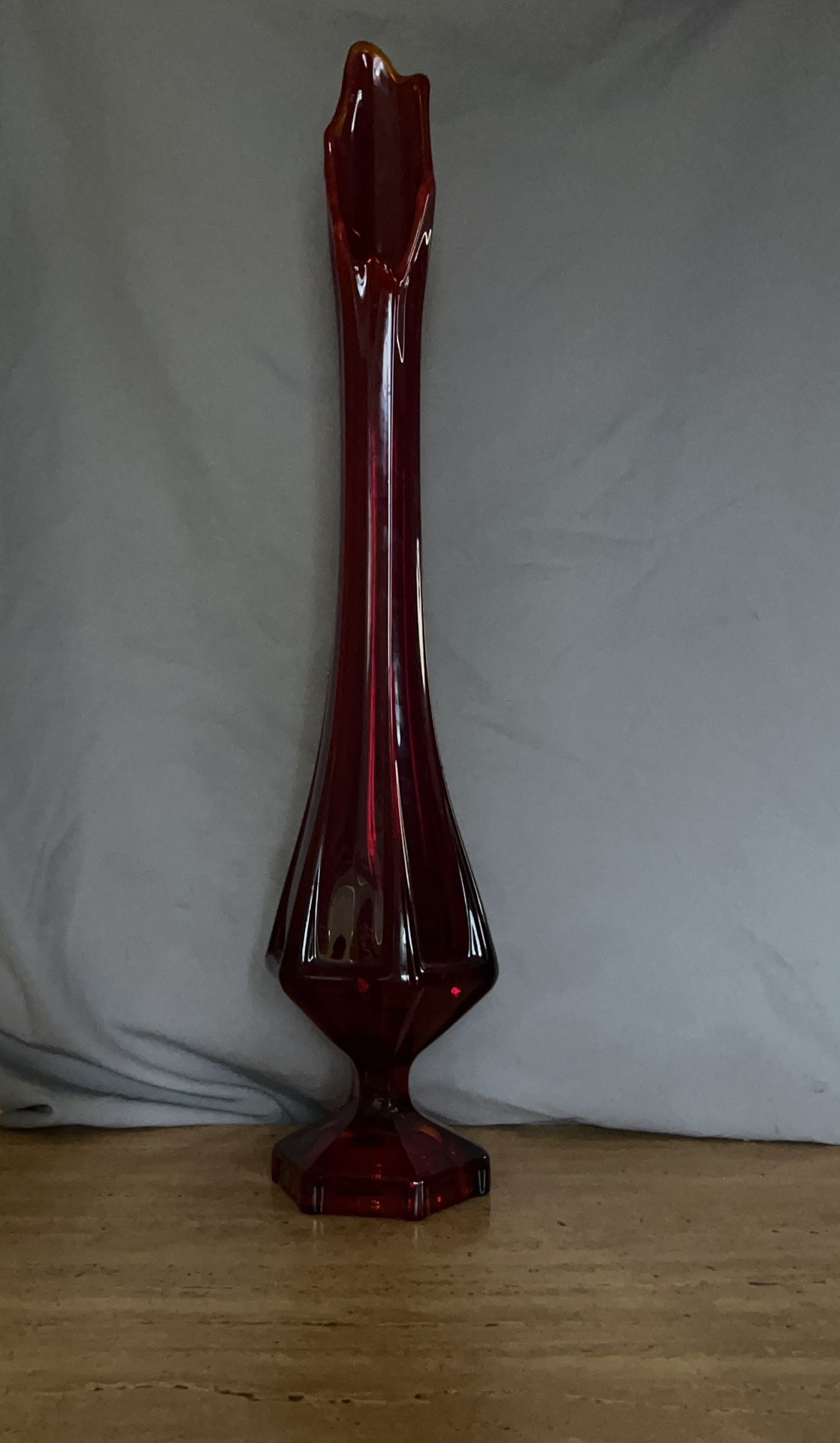 Red Mid Century Vase 