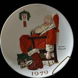 Vintage 1979 Christmas Santa Sleeping Norman Rockwell Annual Christmas Plate