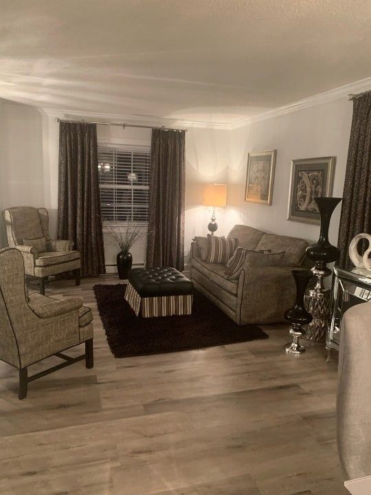 Sleeper Sofa, Two Wingback Chairs And Ottoman