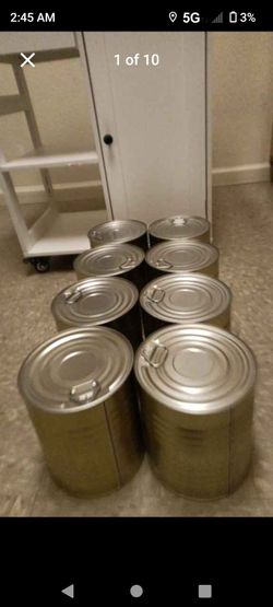 Selling a bundle lot of 8 factory-sealed #10 cans of Nutricopia "Meals for All" Emergency Food