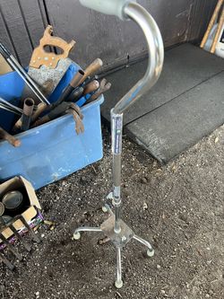Drive Chrome Large Base Quad Cane Adjustable Height $20 