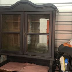 Cabinet/hutch/antique cabinet/2 door cabinet/glass front cabinet