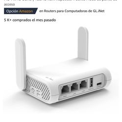 GL.iNet GL-SFT1200 (Opal) Router WiFi de viaje seguro – AC1200 banda dual Gigabit Ethernet Internet inalámbrico | IPv6 USB 2.0 MU-MIMO DDR3 | 128MB Ra