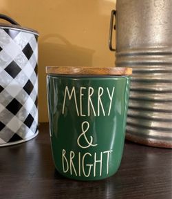 Rae Dunn Christmas Merry & Bright Cellar Canister
