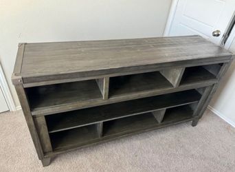 Rustic Gray Wood TV Stand Console