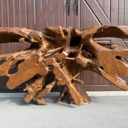 Unique Wooden Root Console Table