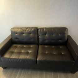 Brown Leather Couch 