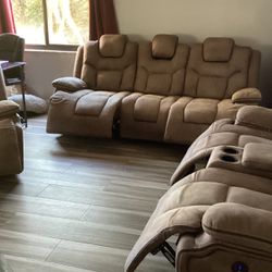 Three Piece  Set. Couch, Love Seat and Recliner. Call 561-350-5884