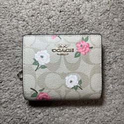 Coach Beige Floral Wallet