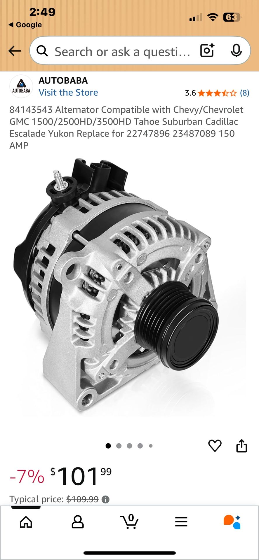 New Alternator For Chevy Tahoe, Suburban 