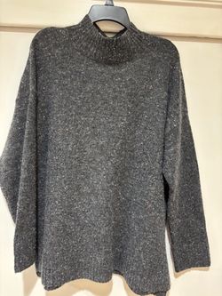 Well Worn Charcoal Flecked Mock Neck Sweater