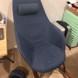 Blue Upholstered Rocking Chair 