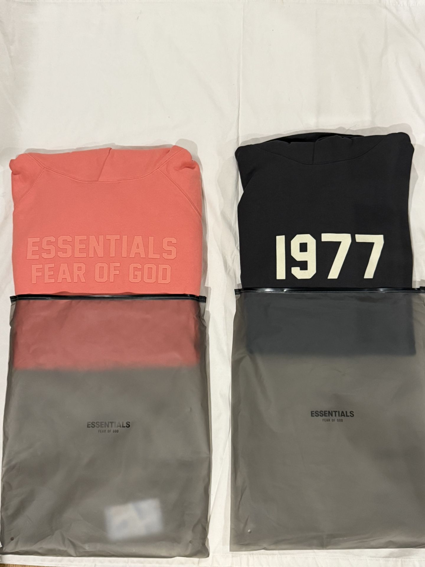 Essentials Fear Of God Hoodies, Coral And Black Iron 1977