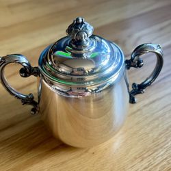 Silver Sugar Bowl & Lid 3 1/4 in