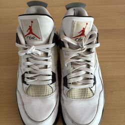 Air Jordan Retro 4 White Cement, Size 12