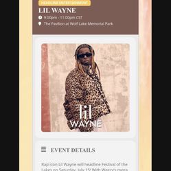 Gold Section Lil Wayne Tickets For Tonight Must Buy Both