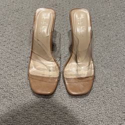 Clear Block Heels Size 6