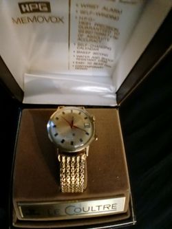 Le Coultre memovox vintage watch gold filled 10k with original band in original box jeager