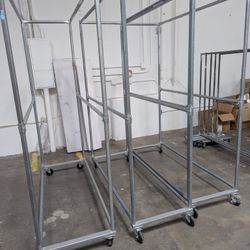 Galvanized Steel Double Double Garment RACKS (3 available)