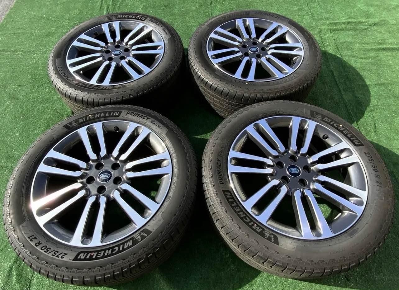 2024 RANGE ROVER OEM FACTORY 21" WHEELS RIMS MICHELIN TIRES DIAMOND TURNED/GREY