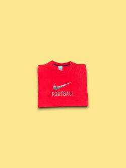 Vintage nike football metallic swoosh grey tag era t-shirt red men’s large